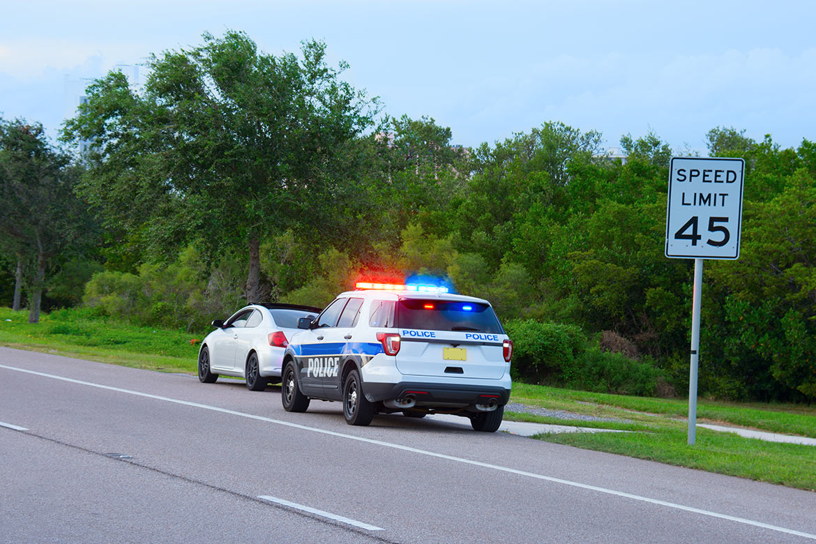 Traffic Stop on the side of a road