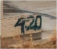 4:20 Spray painted on a wall